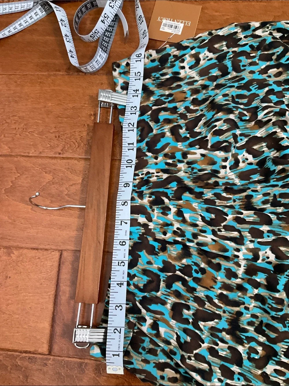 Elie Tahari Turquoise Brown Black Cream Leopard-Print pencil Skirt NWT